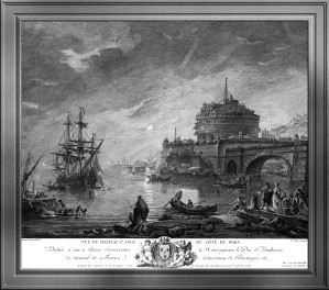 View of Saint Angels Castle from Port Side by Engraver Pierre Chenu Classical Art Old Masters Reproduction